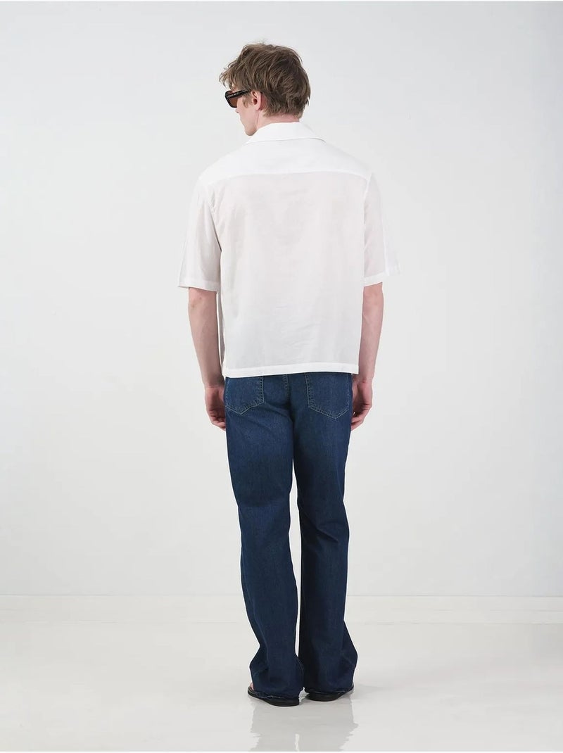 Giesto chemise à manches courtes en popeline de coton pour homme Blanc - Kiabi