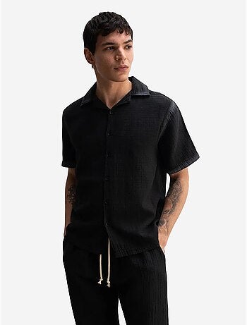 Giesto chemise à manches courtes texturée en coton
