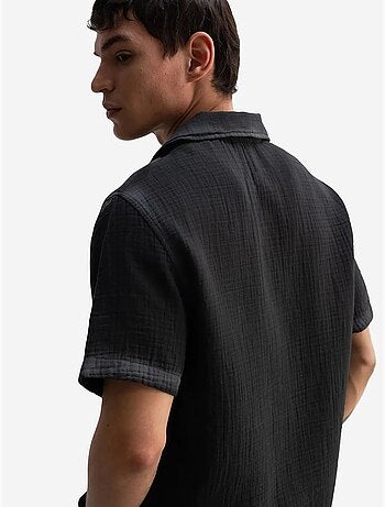 Giesto chemise à manches courtes texturée en coton
