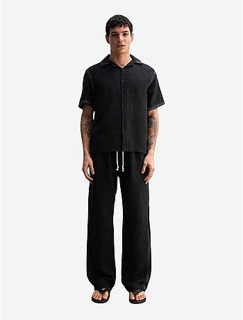 Giesto chemise à manches courtes texturée en coton