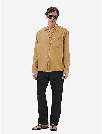 Giesto chemise à manches longues en popeline de coton