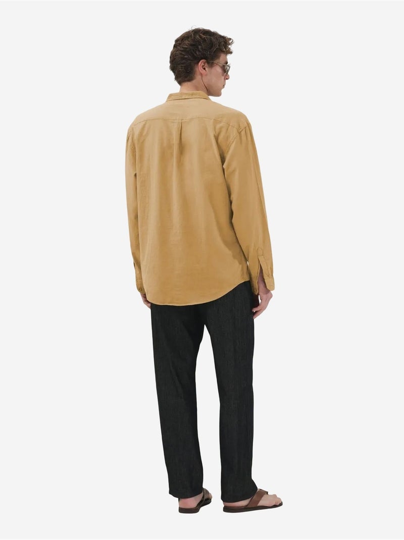 Giesto chemise à manches longues en popeline de coton Grège - Kiabi