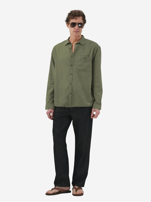 Giesto chemise à manches longues en popeline de coton pour homme - Kiabi