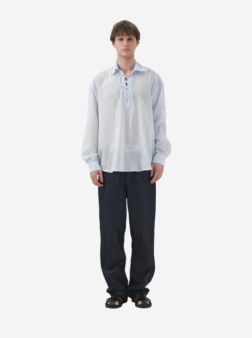 Giesto chemise décontractée à manches longues coupe ample avec détail noué - Kiabi
