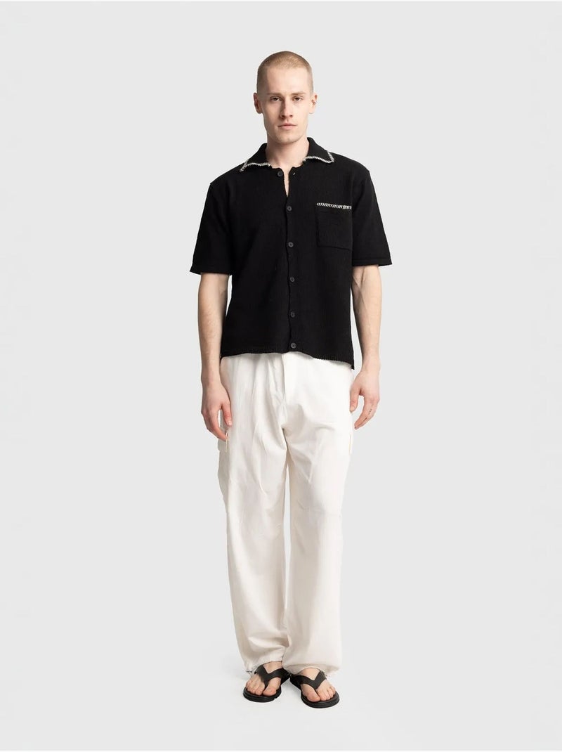 Giesto chemise en coton à manches courtes pour homme Noir - Kiabi