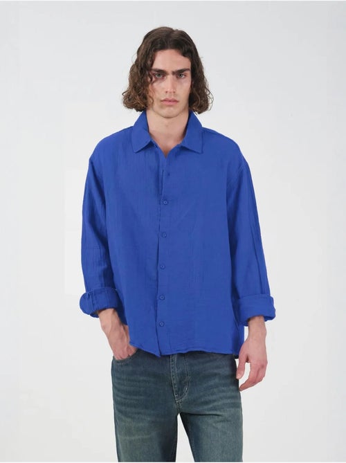 Giesto chemise en coton à manches longues coupe ample - Kiabi Giesto chemise en coton à manches longues coupe ample - Kiabi