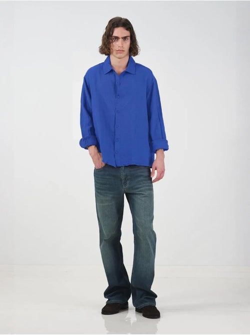 Giesto chemise en coton à manches longues coupe ample - Kiabi Giesto chemise en coton à manches longues coupe ample - Kiabi