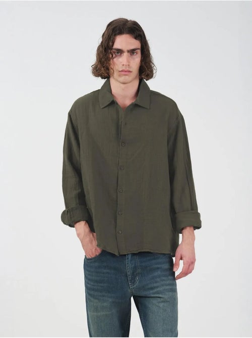 Giesto chemise en coton à manches longues coupe décontractée - Kiabi Giesto chemise en coton à manches longues coupe décontractée - Kiabi