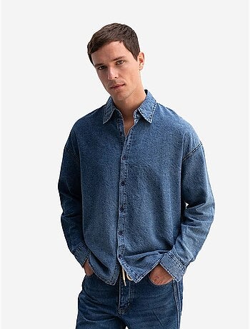Giesto chemise en gabardine de coton jacquard