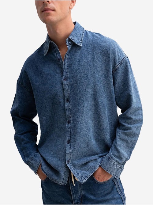 Giesto chemise en gabardine de coton jacquard - Kiabi Giesto chemise en gabardine de coton jacquard - Kiabi