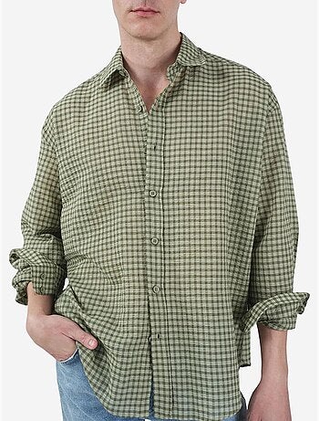 Giesto chemise en popeline à carreaux décontractée pour homme