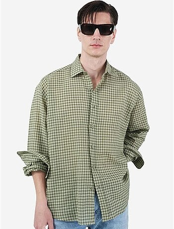 Giesto chemise en popeline à carreaux décontractée pour homme