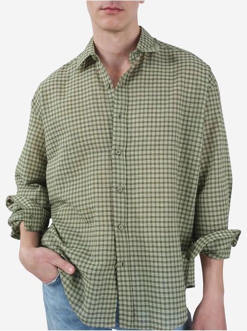 Giesto chemise en popeline à carreaux décontractée pour homme - Kiabi