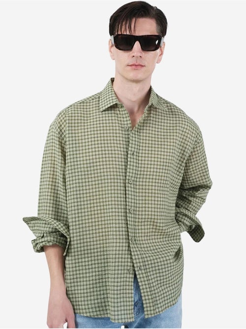Giesto chemise en popeline à carreaux décontractée pour homme - Kiabi