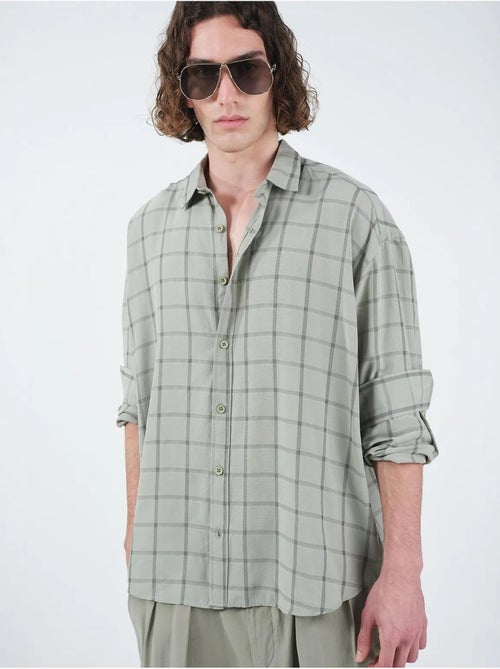 Giesto chemise en popeline à carreaux oversize - Kiabi Giesto chemise en popeline à carreaux oversize - Kiabi