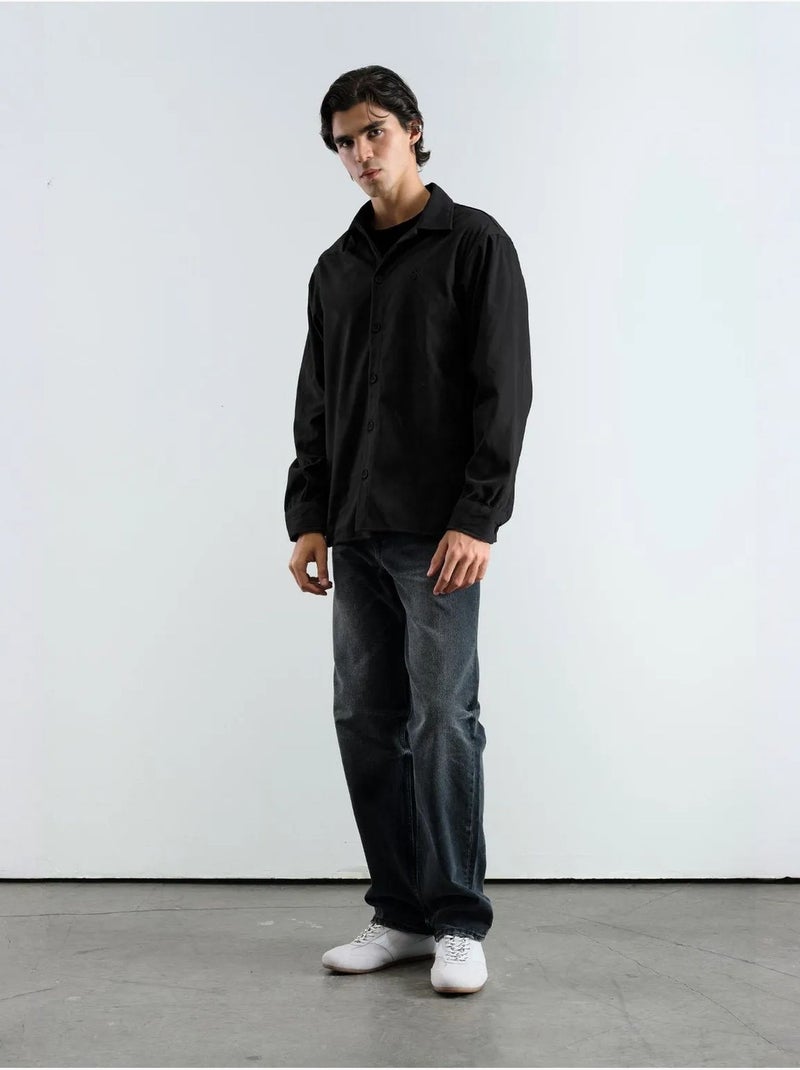 Giesto chemise en suédine à manches longues pour homme Noir - Kiabi