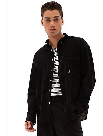 Giesto chemise homme en coton à manches longues et col boutonné