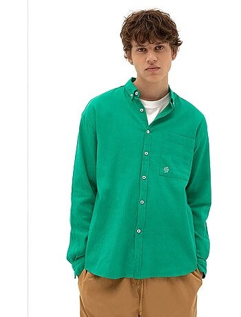Giesto chemise homme en coton à manches longues et col boutonné