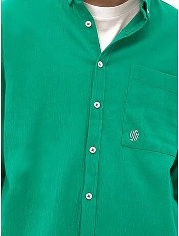 Giesto chemise homme en coton à manches longues et col boutonné