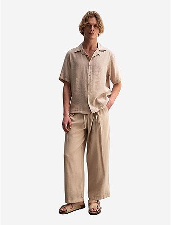 Giesto chemise tissée à manches courtes coupe décontractée avec détail nouée