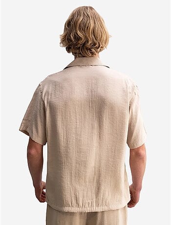 Giesto chemise tissée à manches courtes coupe décontractée avec détail nouée