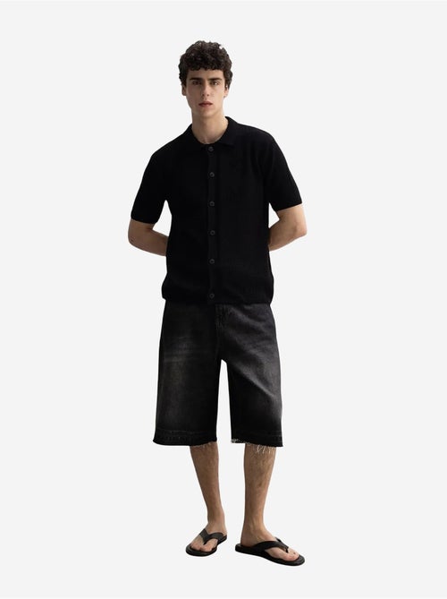 Giesto polo à manches courtes en maille texturée pour homme - Kiabi