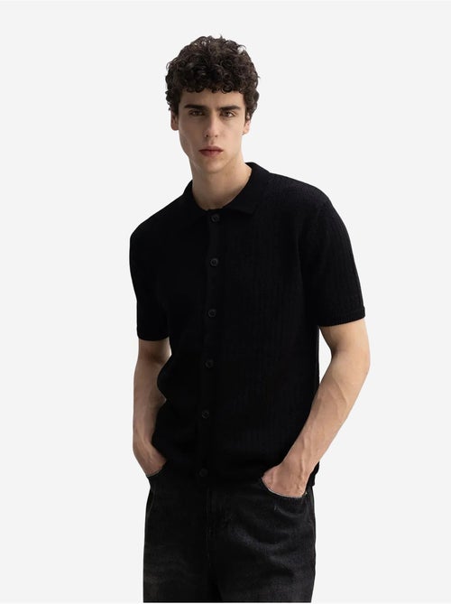 Giesto polo à manches courtes en maille texturée pour homme - Kiabi