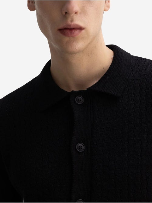 Giesto polo à manches courtes en maille texturée pour homme - Kiabi