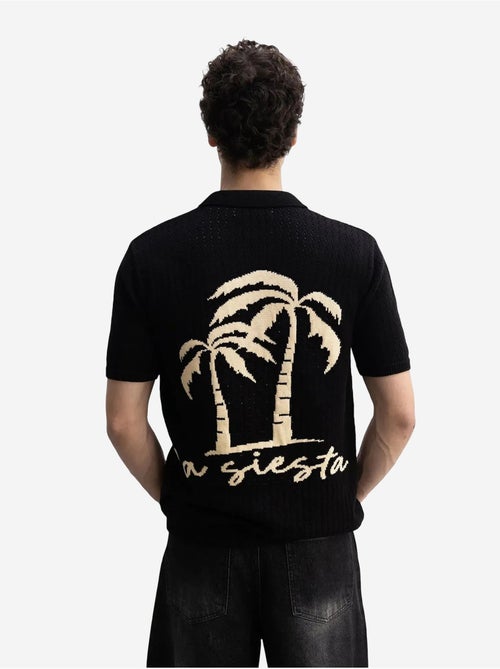 Giesto polo à manches courtes en maille texturée pour homme - Kiabi