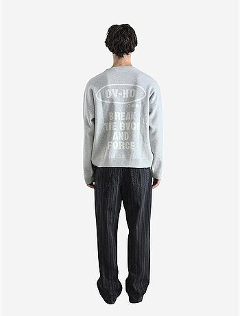 Giesto pull à col rond en coton avec imprimé texte