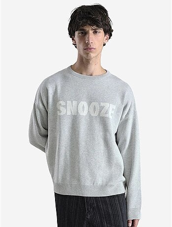 Giesto pull à col rond en coton avec imprimé texte