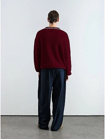 Giesto pull polo en coton côtelé pour homme