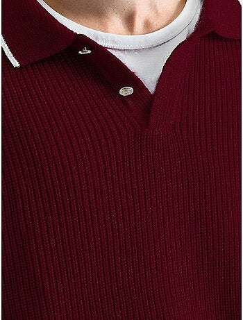 Giesto pull polo en coton côtelé pour homme