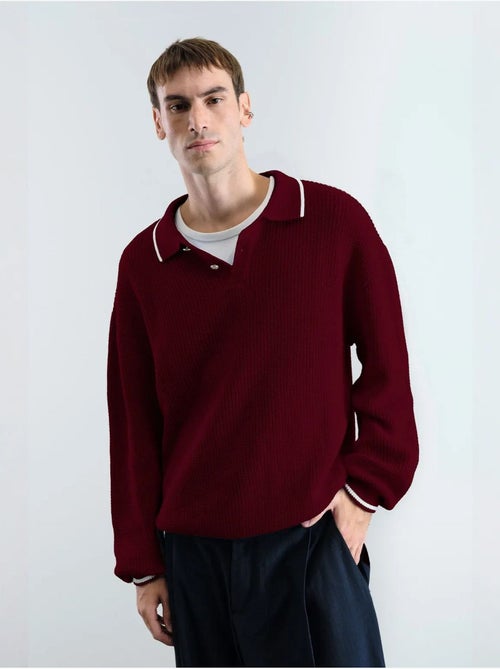 Giesto pull polo en coton côtelé pour homme - Kiabi Giesto pull polo en coton côtelé pour homme - Kiabi