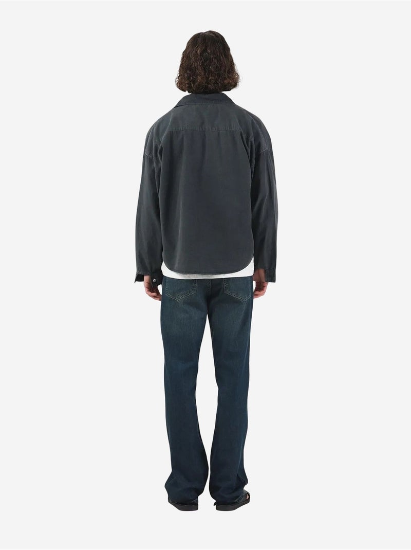Giesto surchemise courte en popeline de coton oversize Gris foncé - Kiabi