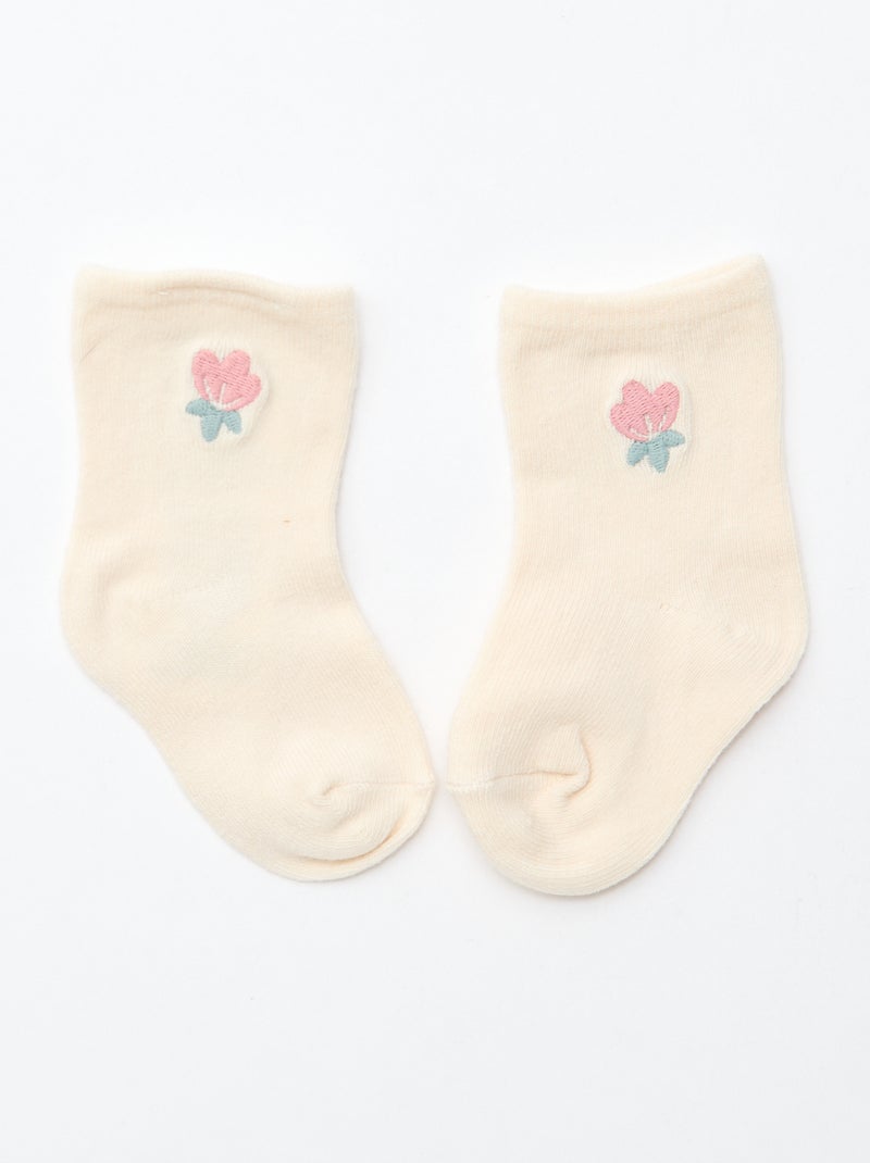 GIFTBOX brassière + pantalon + chaussettes + bonnet + bavoir Blanc - Kiabi