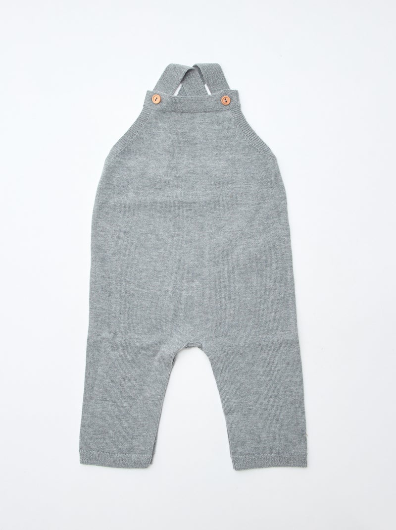 GIFTBOX salopette longue en tricot + body + lange double gaze + chaussettes Blanc - Kiabi