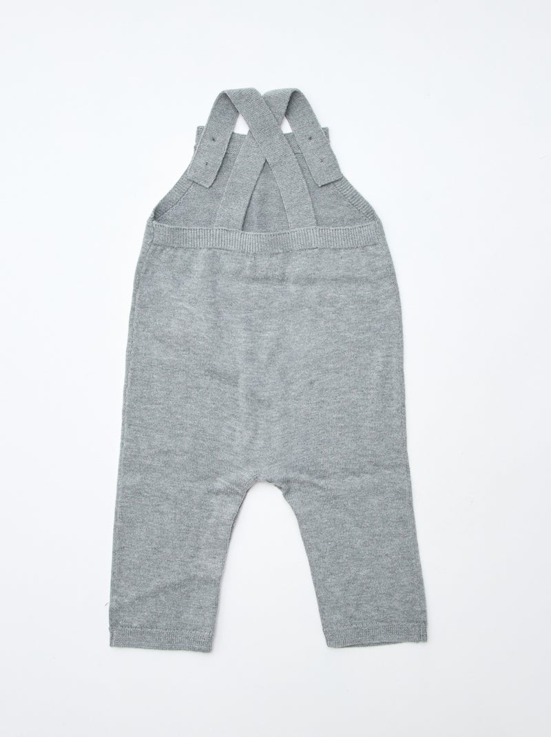 GIFTBOX salopette longue en tricot + body + lange double gaze + chaussettes Blanc - Kiabi