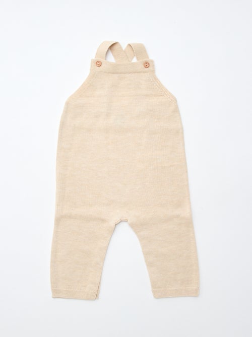 GIFTBOX salopette longue en tricot + body + lange double gaze + chaussettes - Kiabi