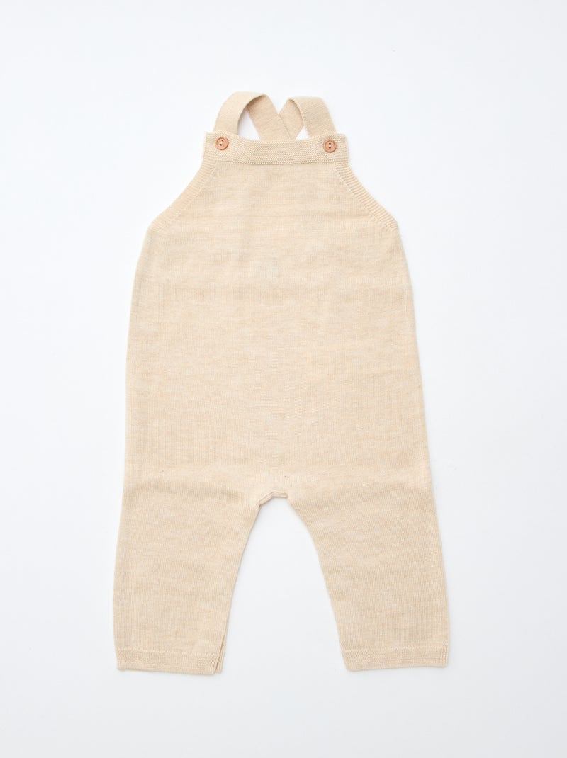 GIFTBOX salopette longue en tricot + body + lange double gaze + chaussettes Blanc - Kiabi