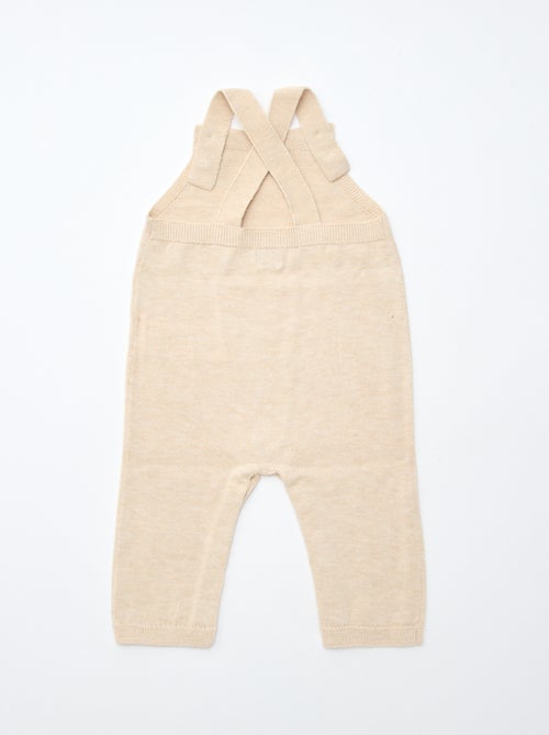 GIFTBOX salopette longue en tricot + body + lange double gaze + chaussettes - Kiabi