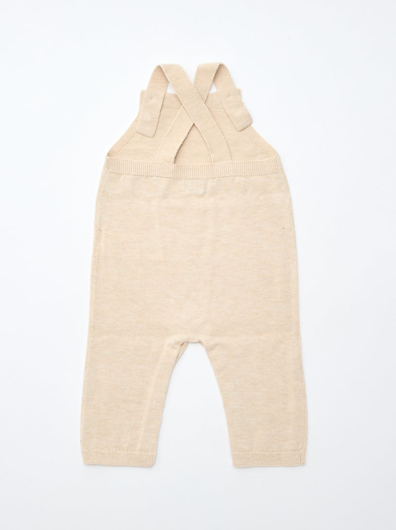 GIFTBOX salopette longue en tricot + body + lange double gaze + chaussettes Blanc - Kiabi