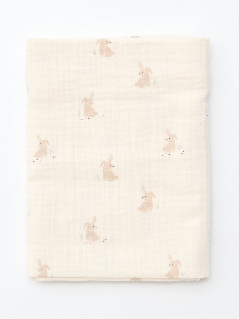 GIFTBOX salopette longue en tricot + body + lange double gaze + chaussettes Blanc - Kiabi