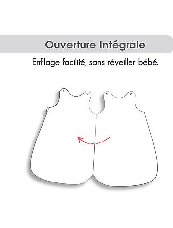 Gigoteuse 0/6m eliam velours doux ouverture integrale