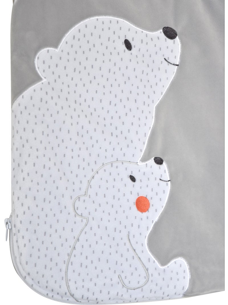 Gigoteuse 0/6m eliam velours doux ouverture integrale Gris - Kiabi