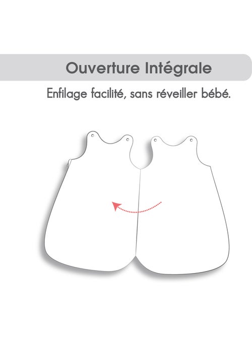 Gigoteuse 0/6m eliam velours doux ouverture integrale - Kiabi