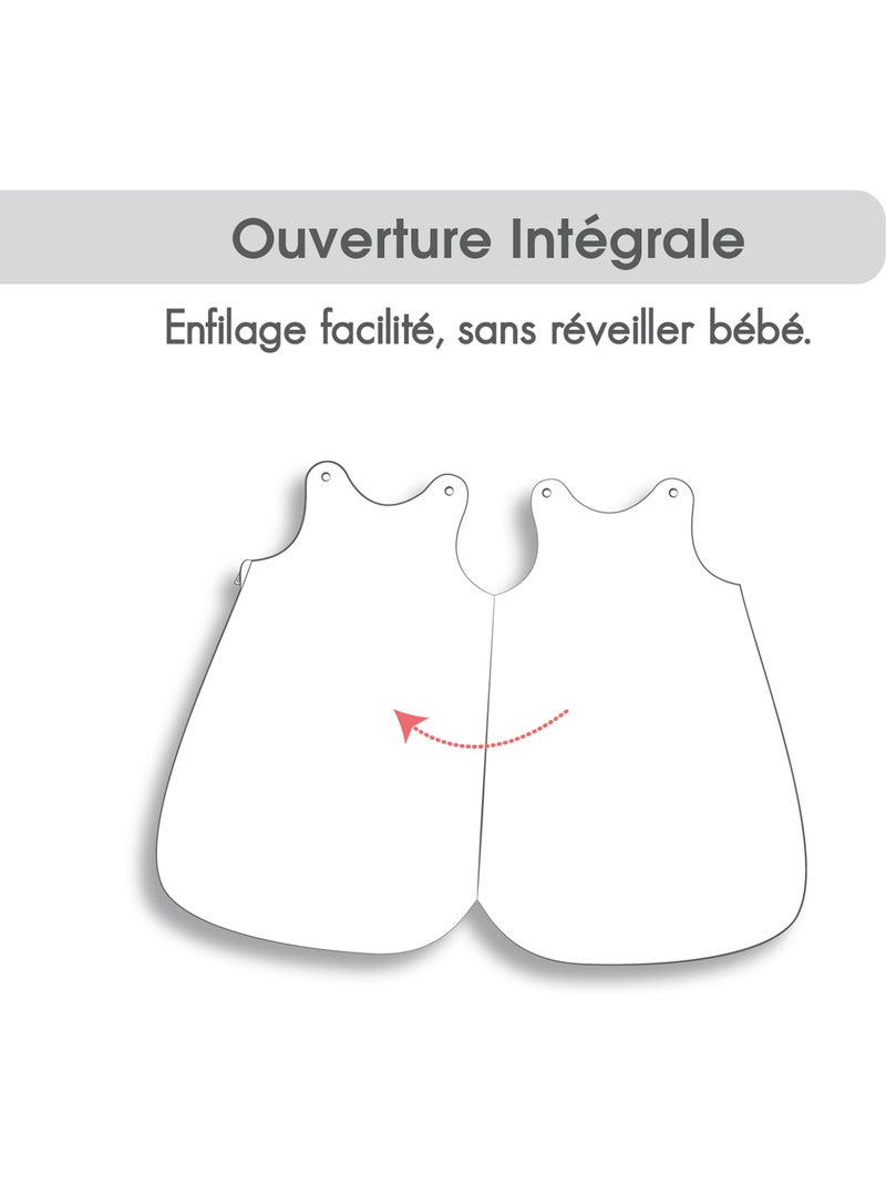 Gigoteuse 0/6m eliam velours doux ouverture integrale Gris - Kiabi