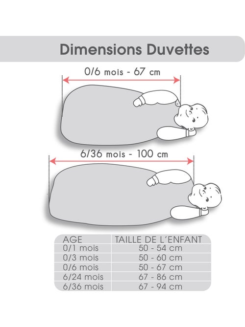 Gigoteuse 0/6m eliam velours doux ouverture integrale - Kiabi