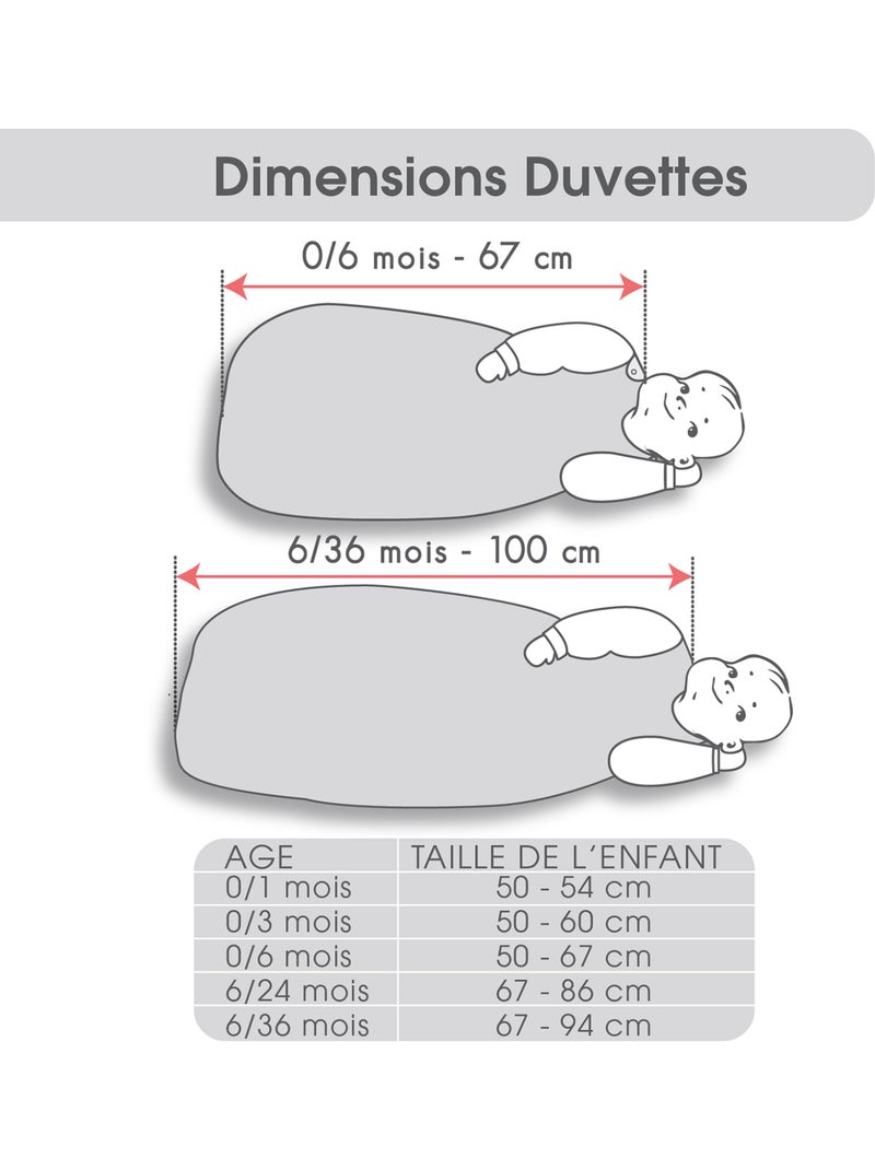 Gigoteuse 0/6m eliam velours doux ouverture integrale Gris - Kiabi