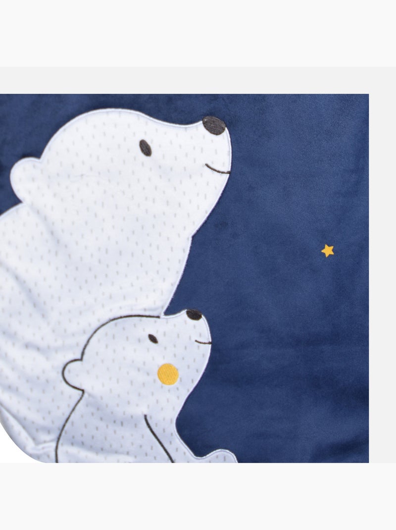 Gigoteuse 0/6m eliam velours doux sans manches ouverure integrale Blanc Bleu - Kiabi